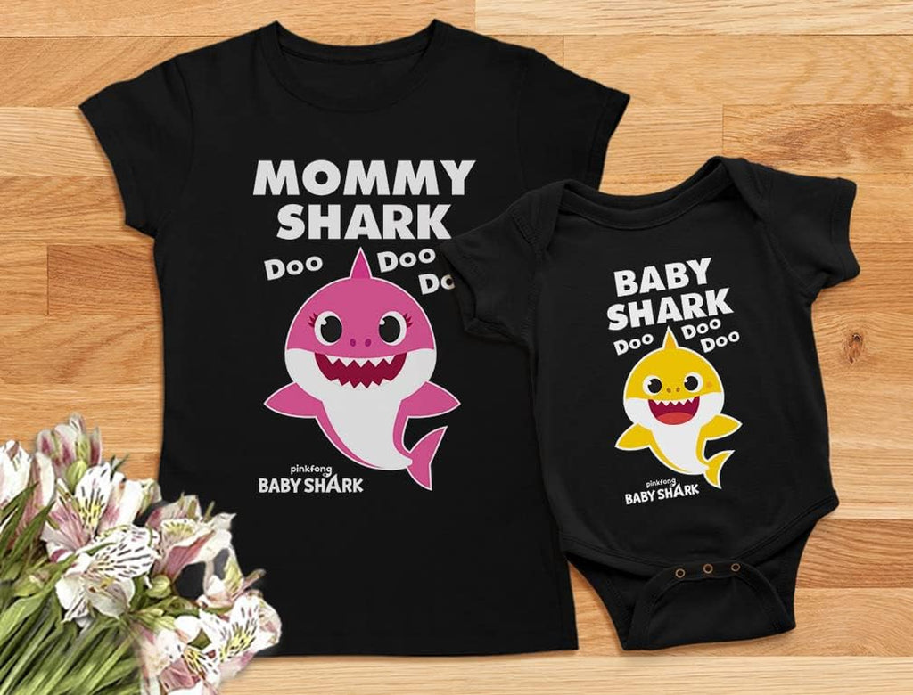 Mother and Child Matching Shark-Themed Outfits - Ideal Gifts for Moms and Their Children