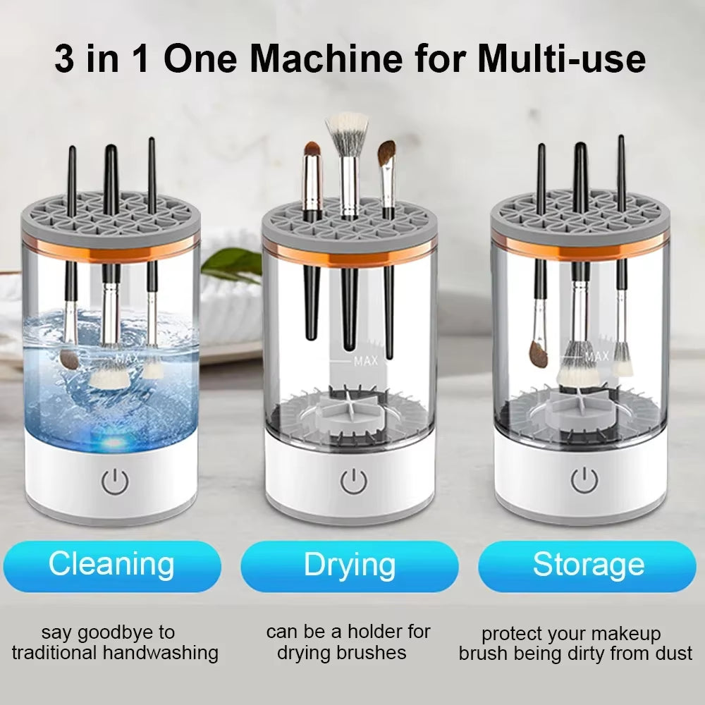 Electric Makeup Brush Cleaner Rechargeable Makeup Brushes Cleaning Tool Automatic Makeup Brush Cleaning Stand Device