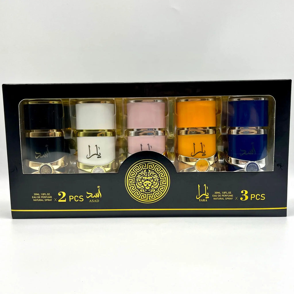 Unisex Lasting Luxury Perfume Gift Set Five Piece Collection for Daily Wear Office Date Night Travel Fresh Elegant Scent 150Ml