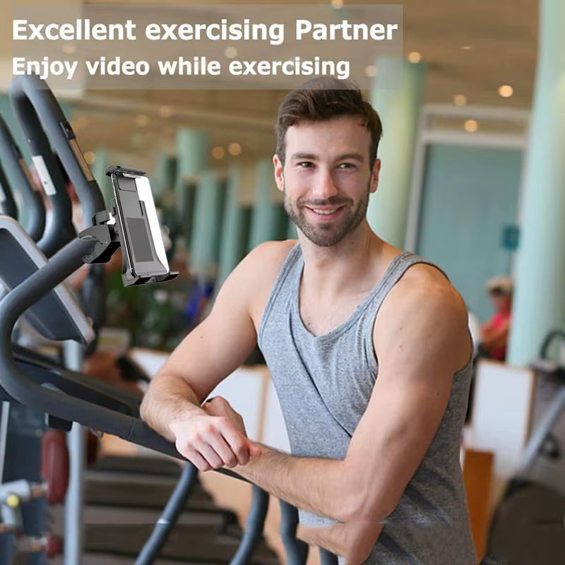 Handlebar Cell Phone Holder Phone Mount Anti-Shake Fitness Cell Phone Clamp Exercise Phone Stand Convenient Cellphone Holder For