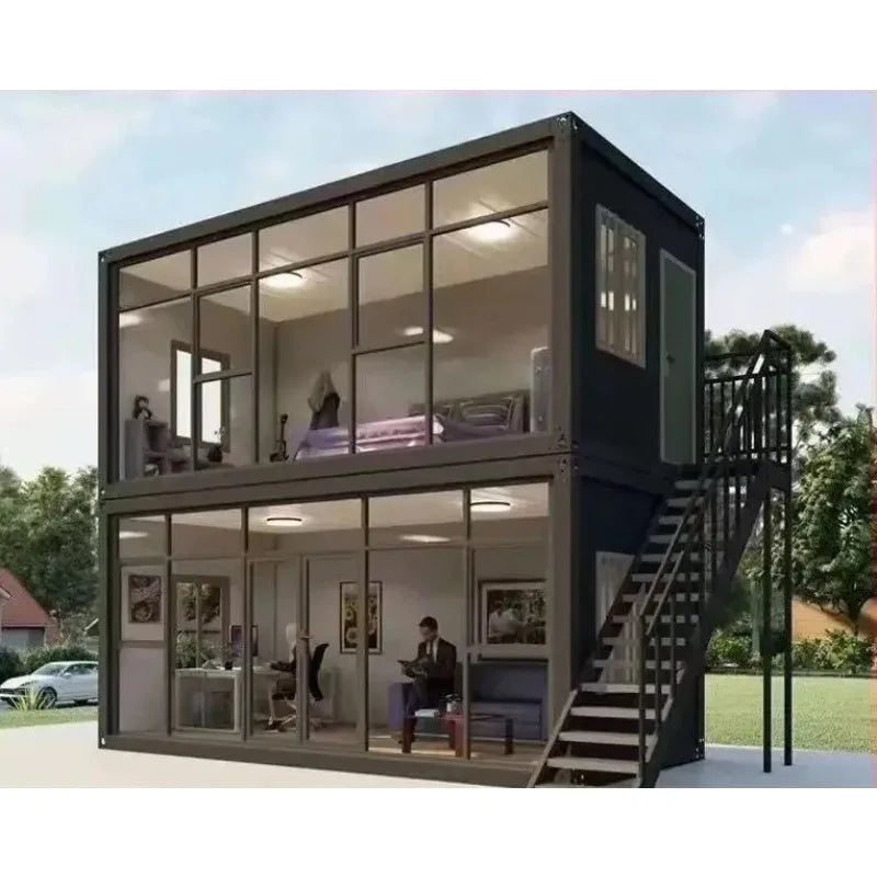 Flat Pack Folding Container House 20ft Prefab Modular Tiny Home Portable Mobile Office Living Expandable Quick Build