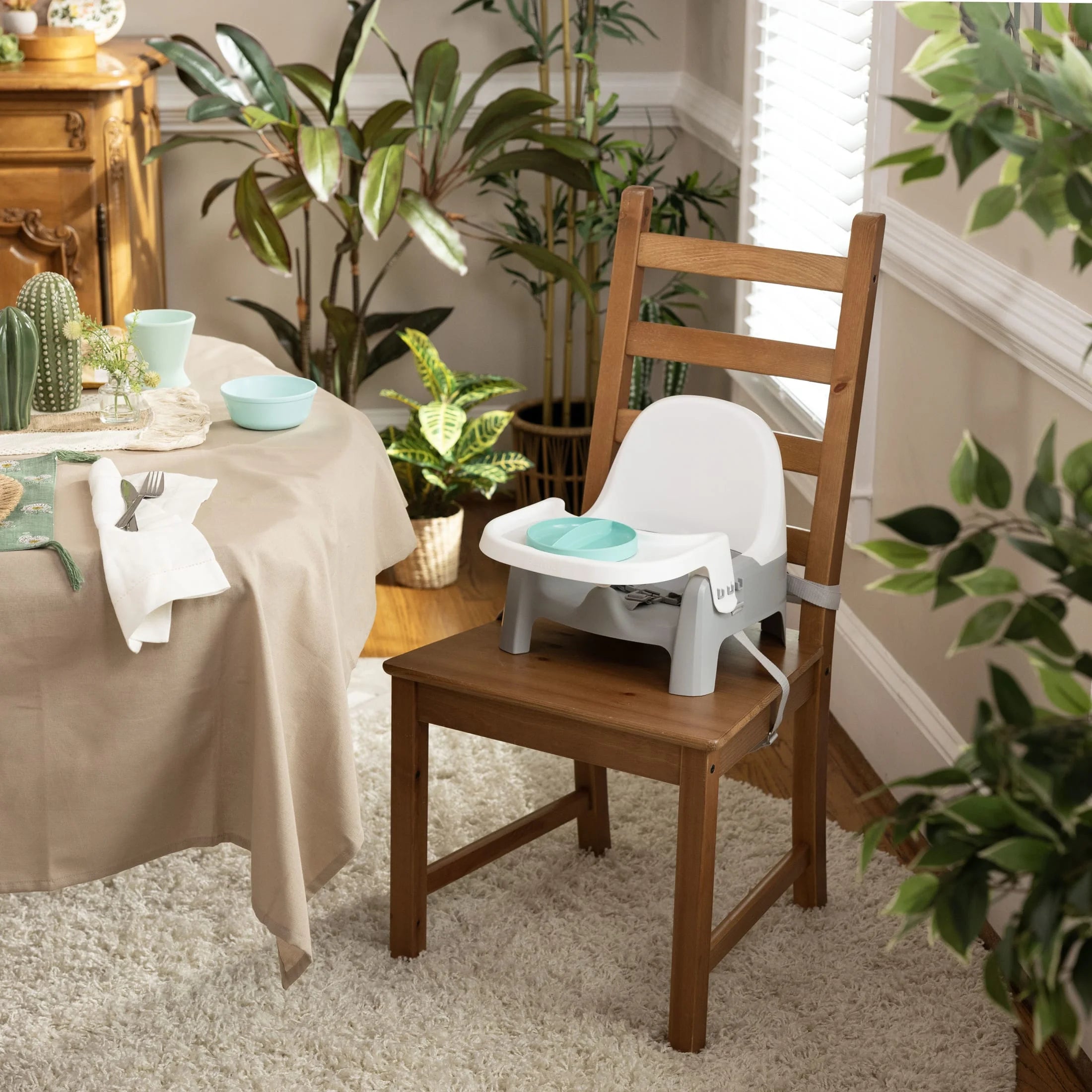 Deluxe Learn-To-Dine Feeding Seat for Ages 6 Months to 3 Years in Orange and Teal