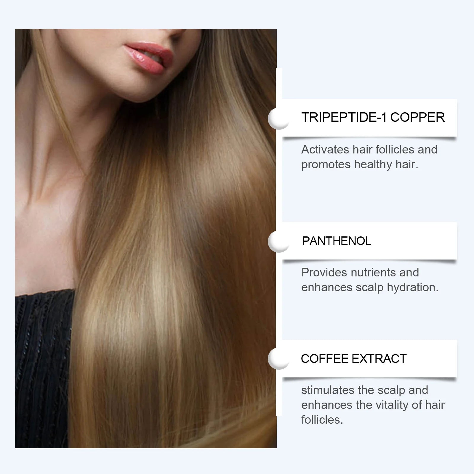 Tripeptide Hair Serum Strengthening Nourishing Scalp Treatment Coffee Extract Promotes Thicker Fuller Healthier Hair 50Ml