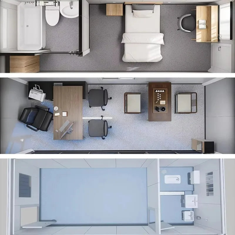 10FT Double Wing Folding Room Prefab Expandable Ready Made Foldable Folding Tiny Mobile Shipping Container Homes House