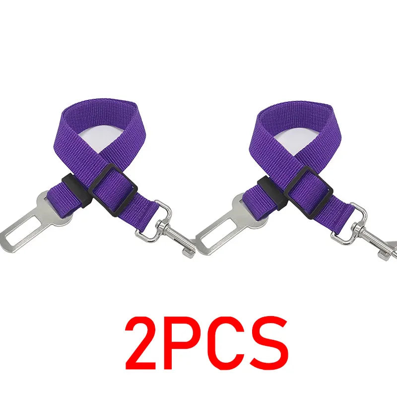 New Dog Car Belt Cat Car Seat Belt Pet Seat Vehicle Dog Harness Lead Clip Safety Lever Traction Dog Collars GXQ05