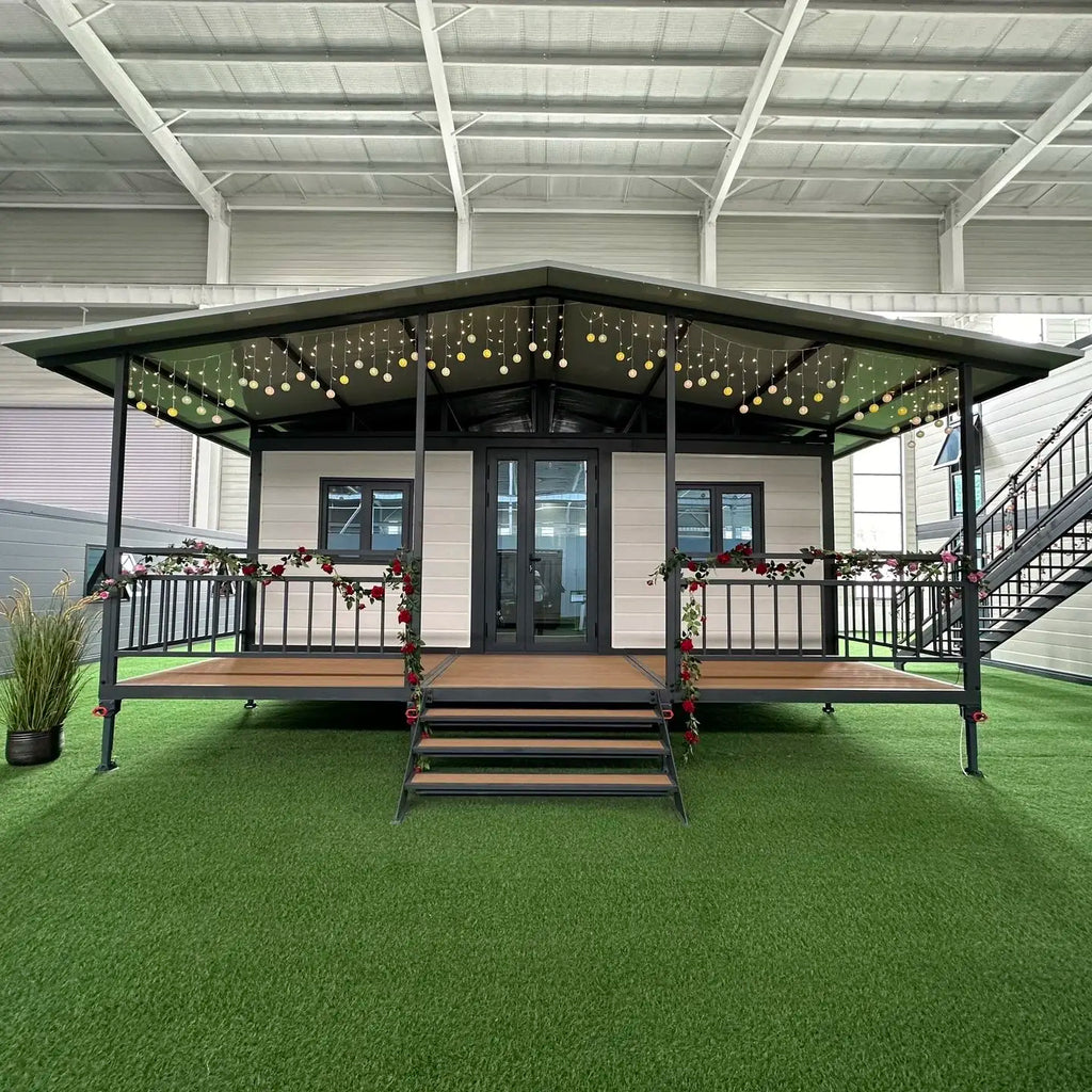 Portable Living Container Tiny House 20ft Foldable Prefab Mobile Modular Office Home Expandable Steel Frame