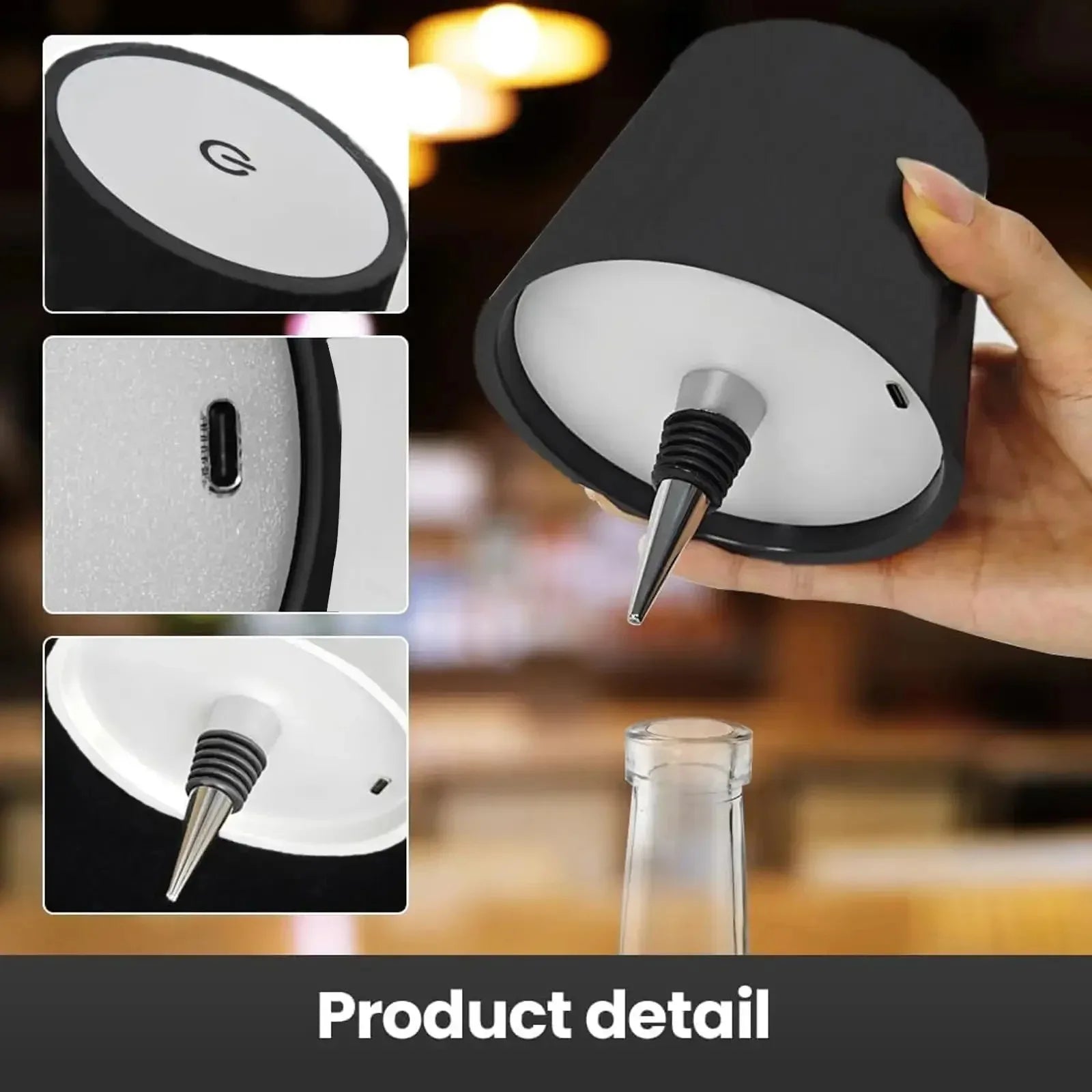 2026 LED Bottle Table Lamp Touch 3 Colors Rechargeable Portable Desktop Decoration Lamp for Bar Restaurant Camping Atmosphere De