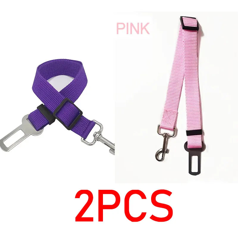 New Dog Car Belt Cat Car Seat Belt Pet Seat Vehicle Dog Harness Lead Clip Safety Lever Traction Dog Collars GXQ05