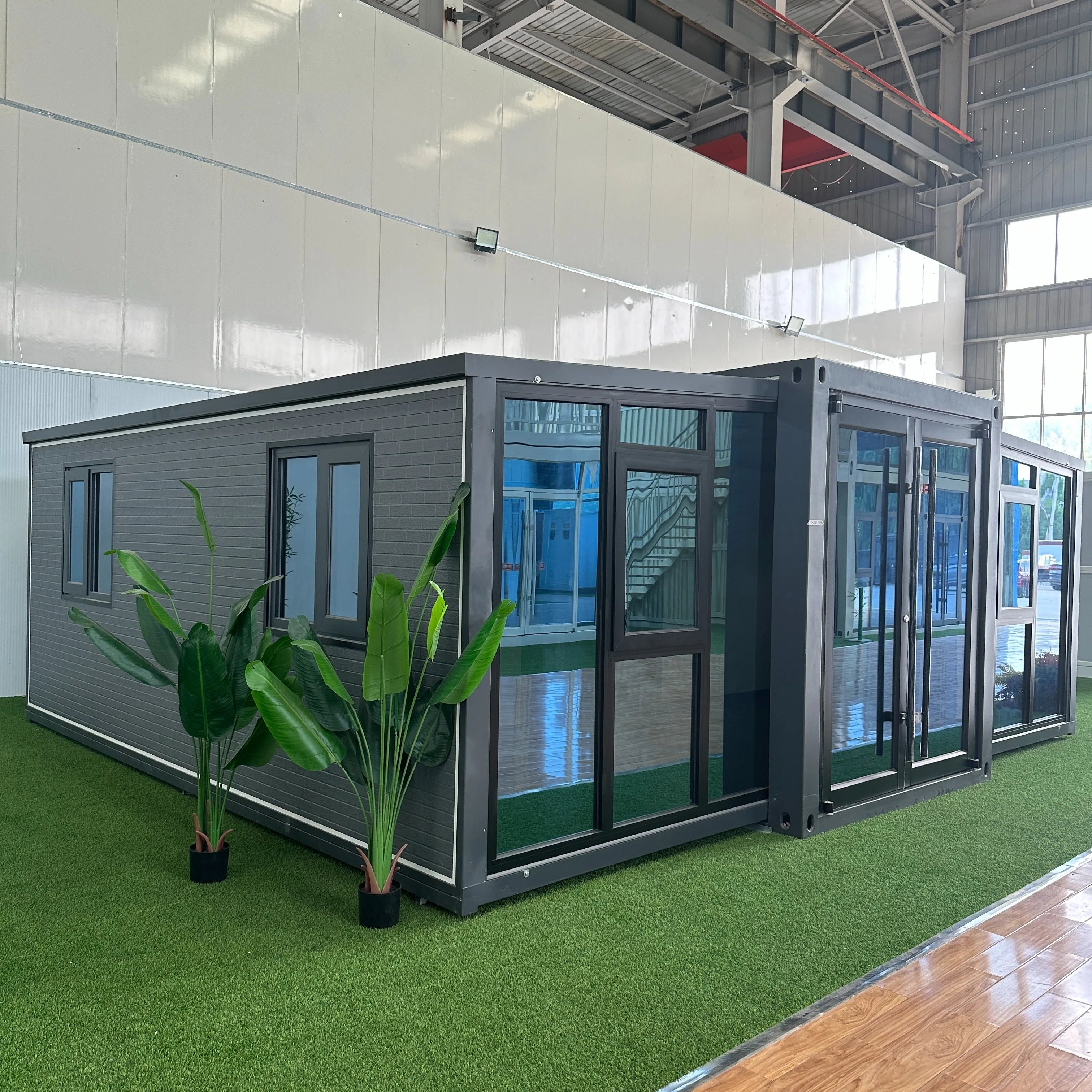 Portable Living Container Tiny House 20ft Foldable Prefab Mobile Modular Office Home Expandable Steel Frame
