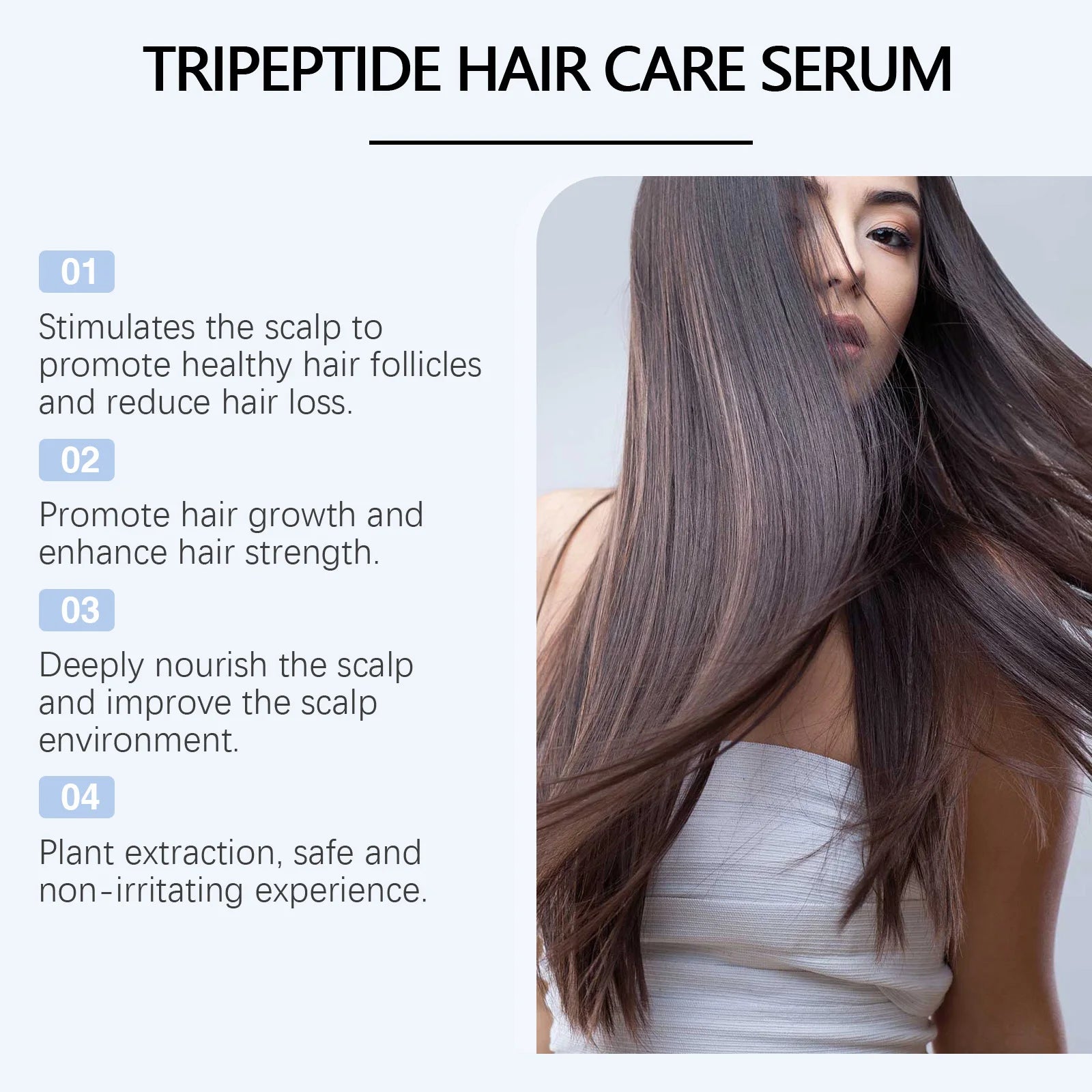 Tripeptide Hair Serum Strengthening Nourishing Scalp Treatment Coffee Extract Promotes Thicker Fuller Healthier Hair 50Ml