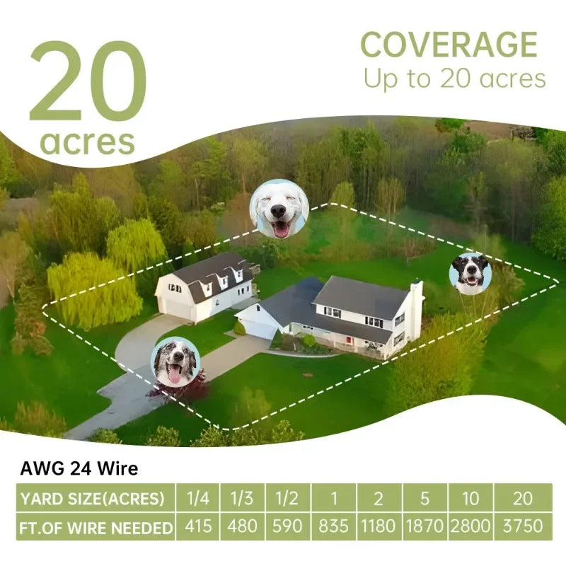 Invisible Wired Electric Dog Fence System Portable Pet Dog In-Ground Outdoor Fence Dog Training Shock Collar Electric Pet Fence