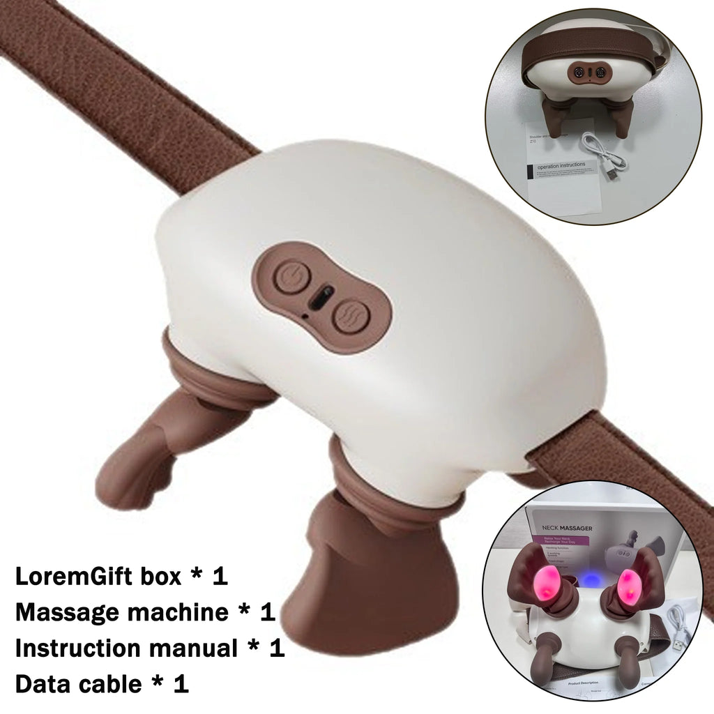2 In1 Neck Back Massage Bionic Shoulder Massage Pillow Heated Knead Cervic Body Fatigue Relief Relax Muscle Gifts for Female/Man