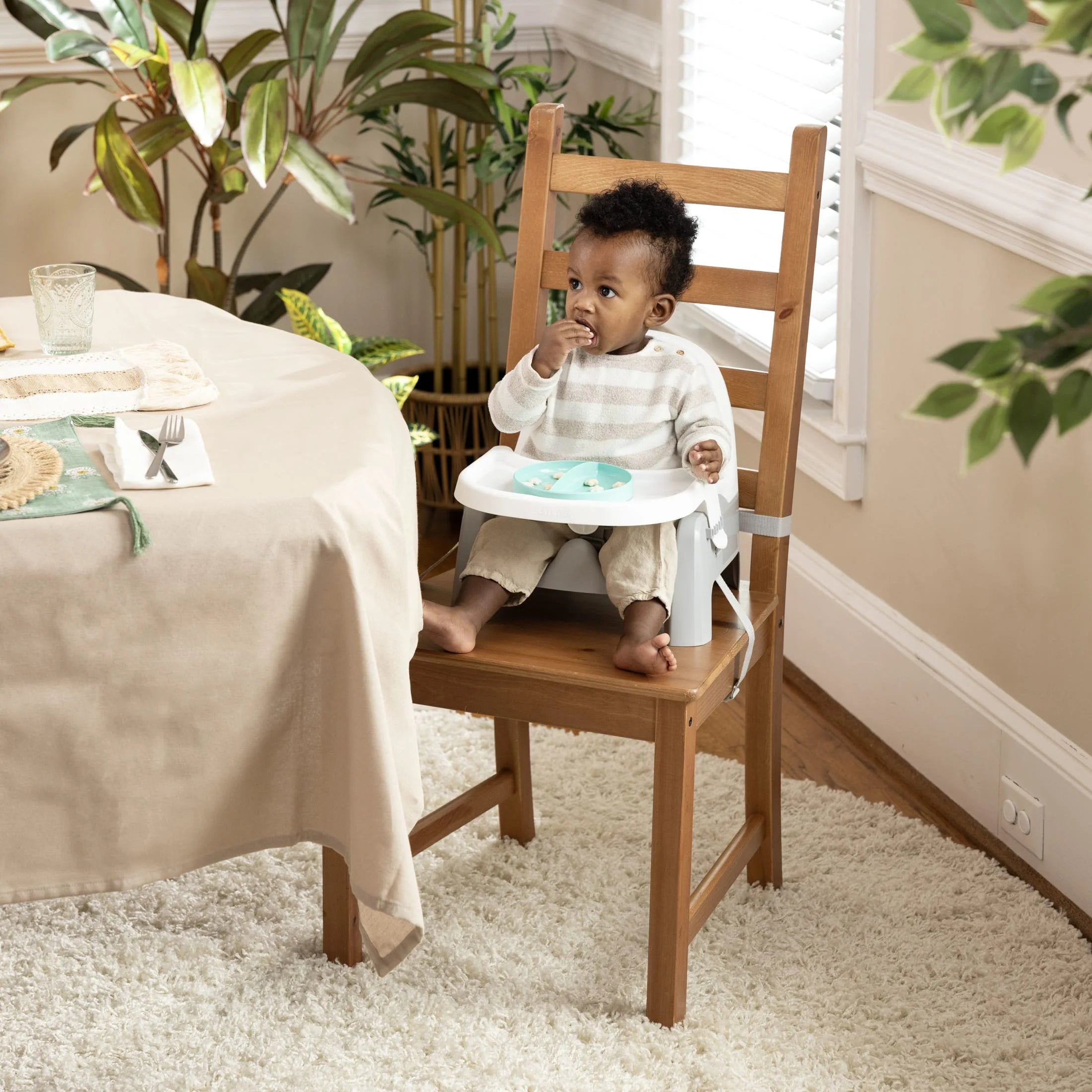 Deluxe Learn-To-Dine Feeding Seat for Ages 6 Months to 3 Years in Orange and Teal