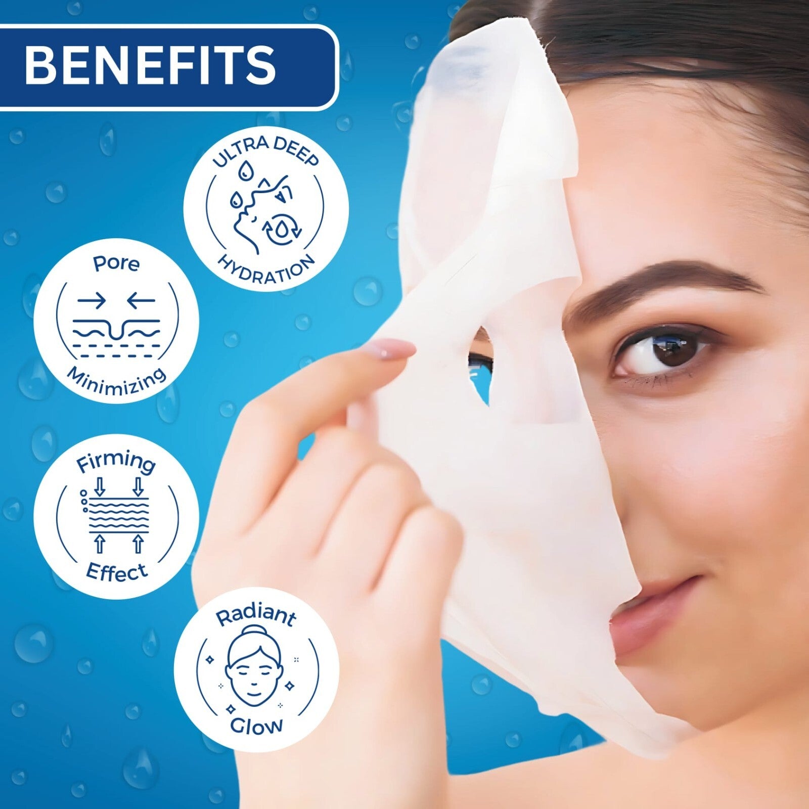 Bio-Collagen Real Deep Mask, Hydrating Overnight Hydrogel Mask, Pore Minimizing