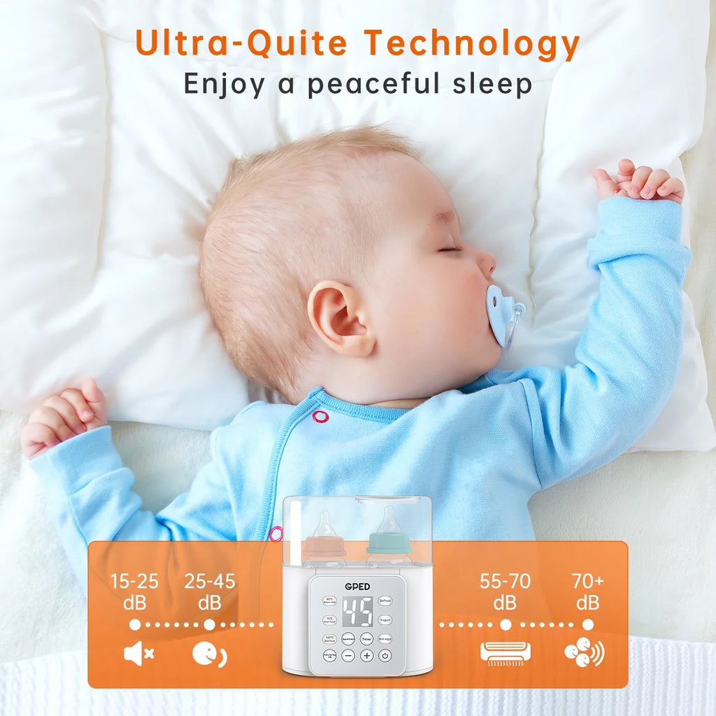 9-In-1 Baby Bottle Warmer and Food Heater with Timer, Double Bottle Capacity, BPA-Free, Accurate Temperature Control for Breastmilk and Formula, LCD Display