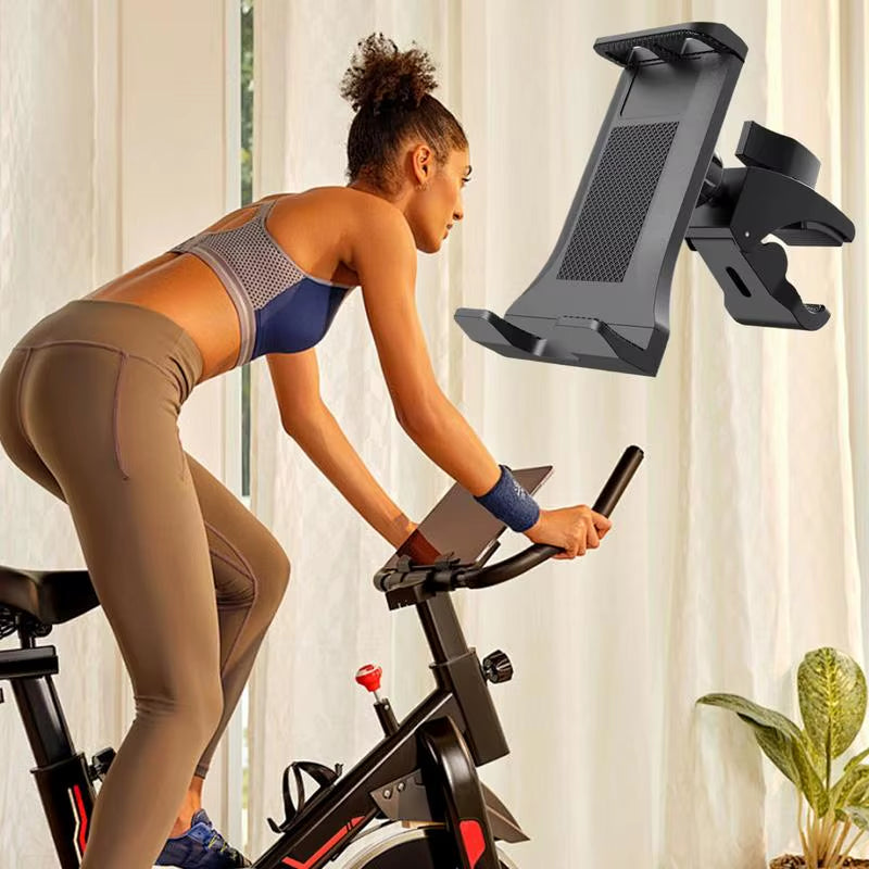 Handlebar Cell Phone Holder Phone Mount Anti-Shake Fitness Cell Phone Clamp Exercise Phone Stand Convenient Cellphone Holder For