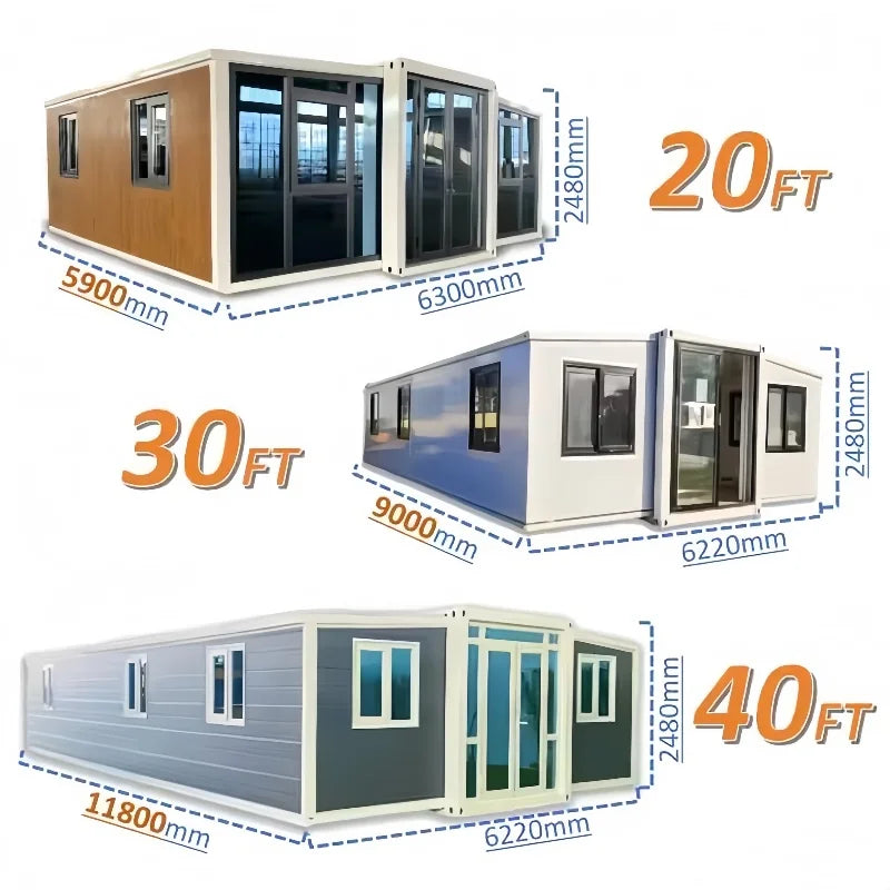 Manufacturer Supply Steel Structure Prefabricated Movable Prefab Portable Container House 20Ft Expandable Modular Small Homes
