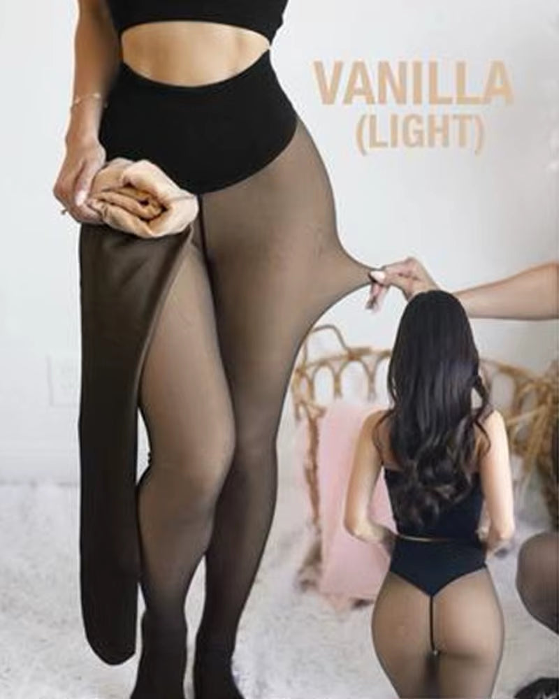 Viral One Seam Compression Band Straight Pin Rigid Winter Thick Tights Pantyhose Seam Shaping Fleece Leggings Fur Stockings
