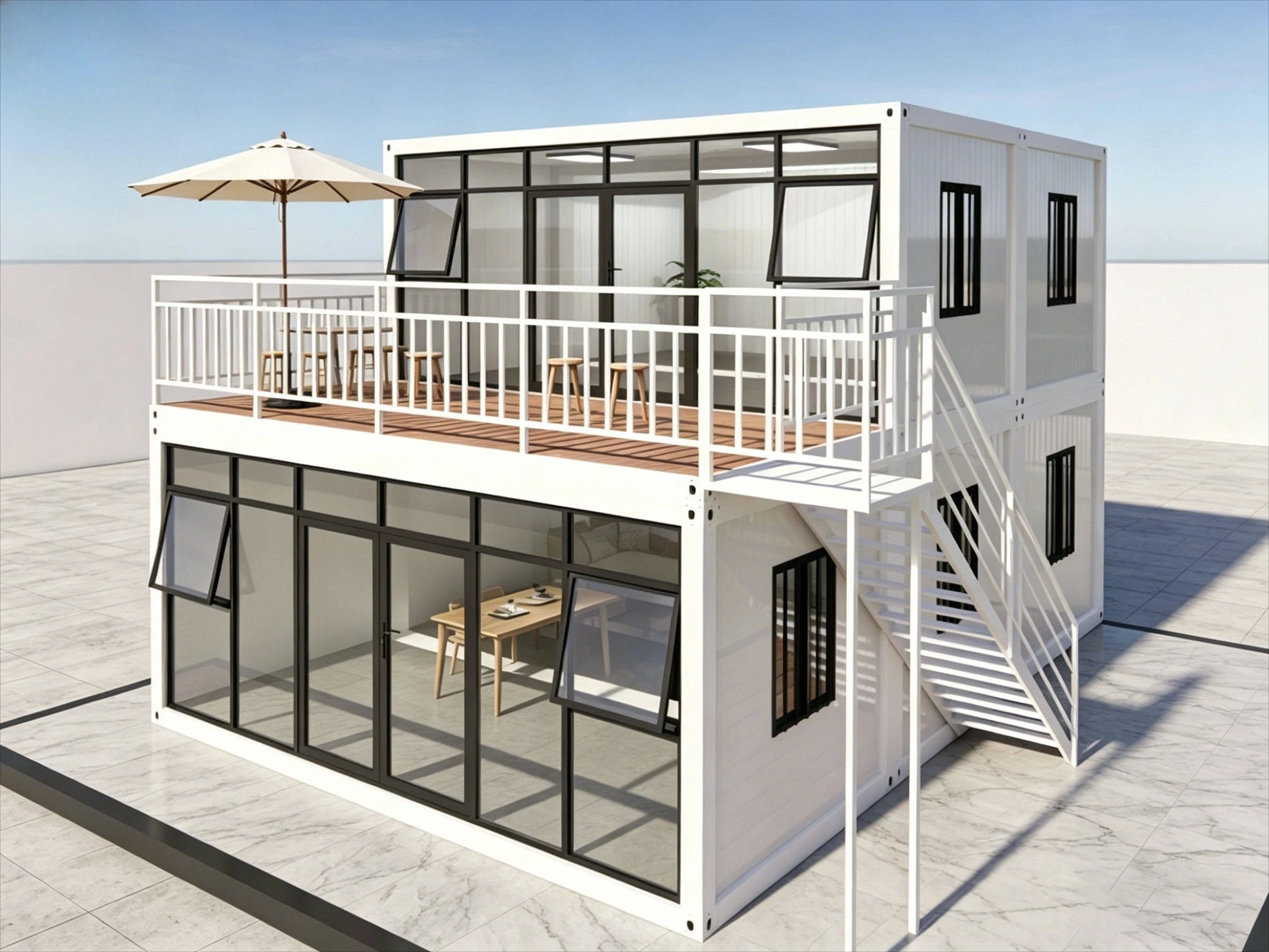 Flat Pack Folding Container House 20ft Prefab Modular Tiny Home Portable Mobile Office Living Expandable Quick Build
