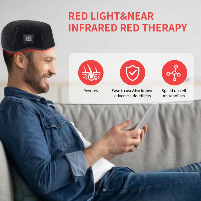 660NM 850NM Hair Growth Red Light Therapy Cap Device near Infrared LED Helmet for Prevant Loss Relief Scalp Home Use Beauty Tool