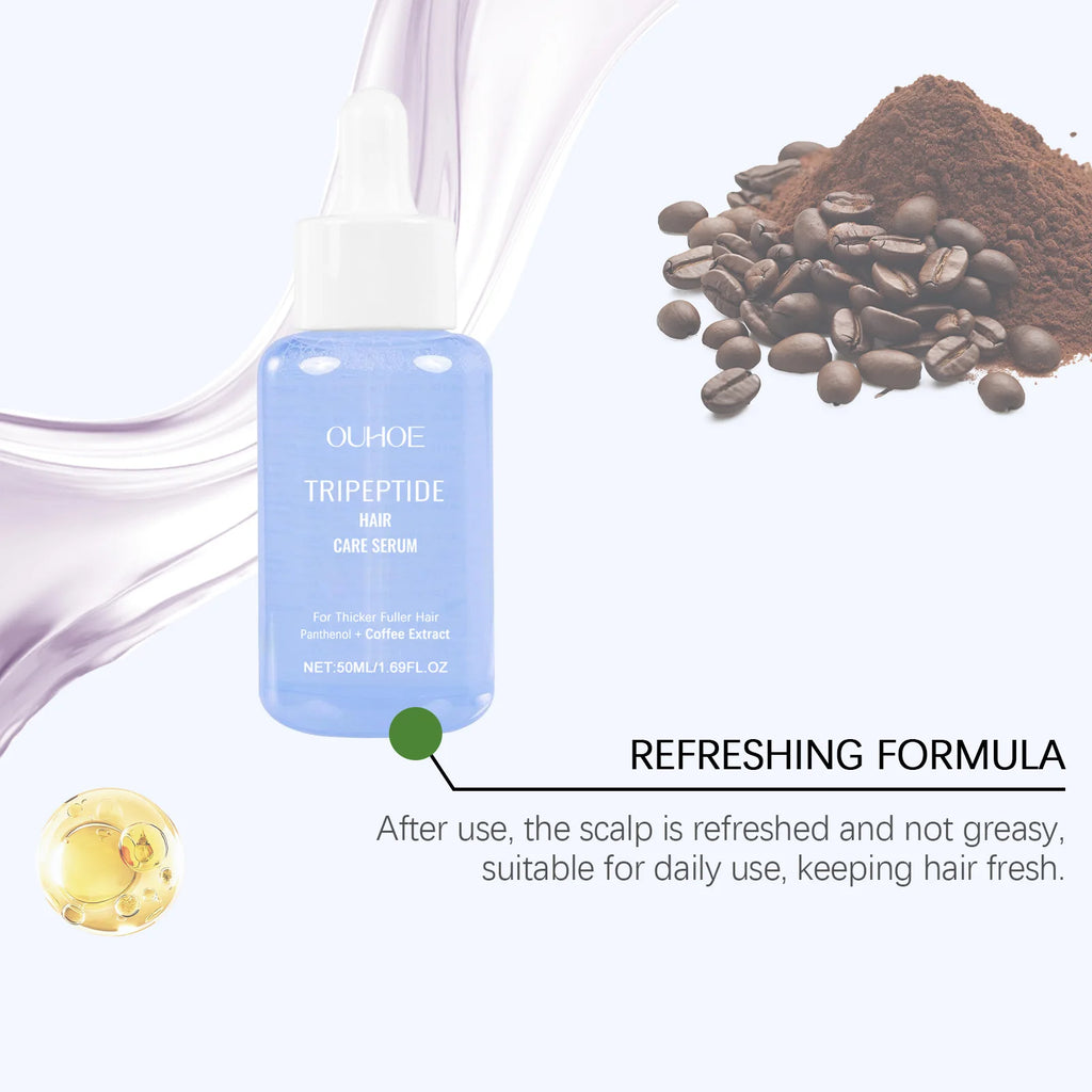 Tripeptide Hair Serum Strengthening Nourishing Scalp Treatment Coffee Extract Promotes Thicker Fuller Healthier Hair 50Ml
