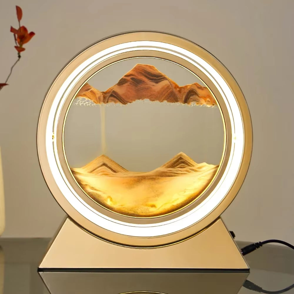 LED Creative Quicksand Table Lamp - 3D Hourglass Deep Sea Sandscape for Home Decor and Gifting