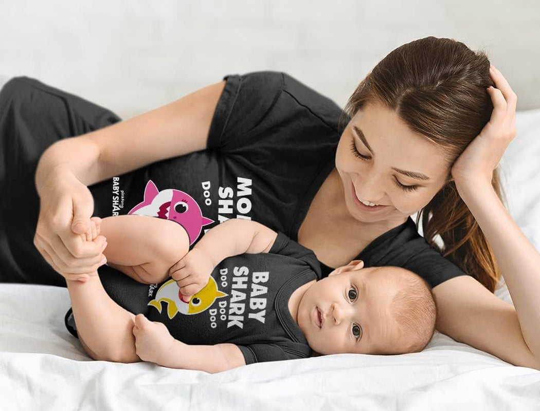 Mother and Child Matching Shark-Themed Outfits - Ideal Gifts for Moms and Their Children