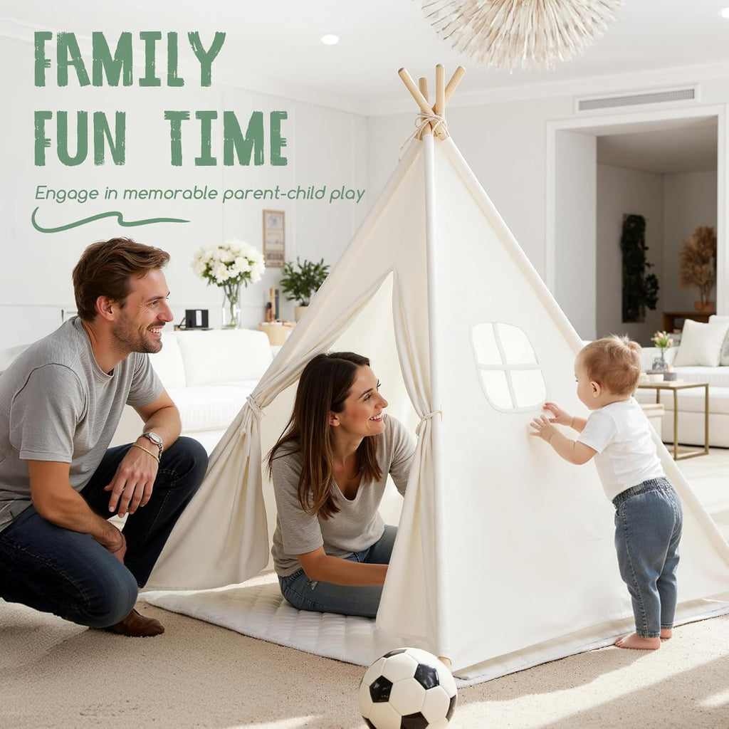 Indoor Teepee Tent for Children - Washable Toddler Play Tent for Sleepovers - Foldable Playhouse Gift for Boys and Girls