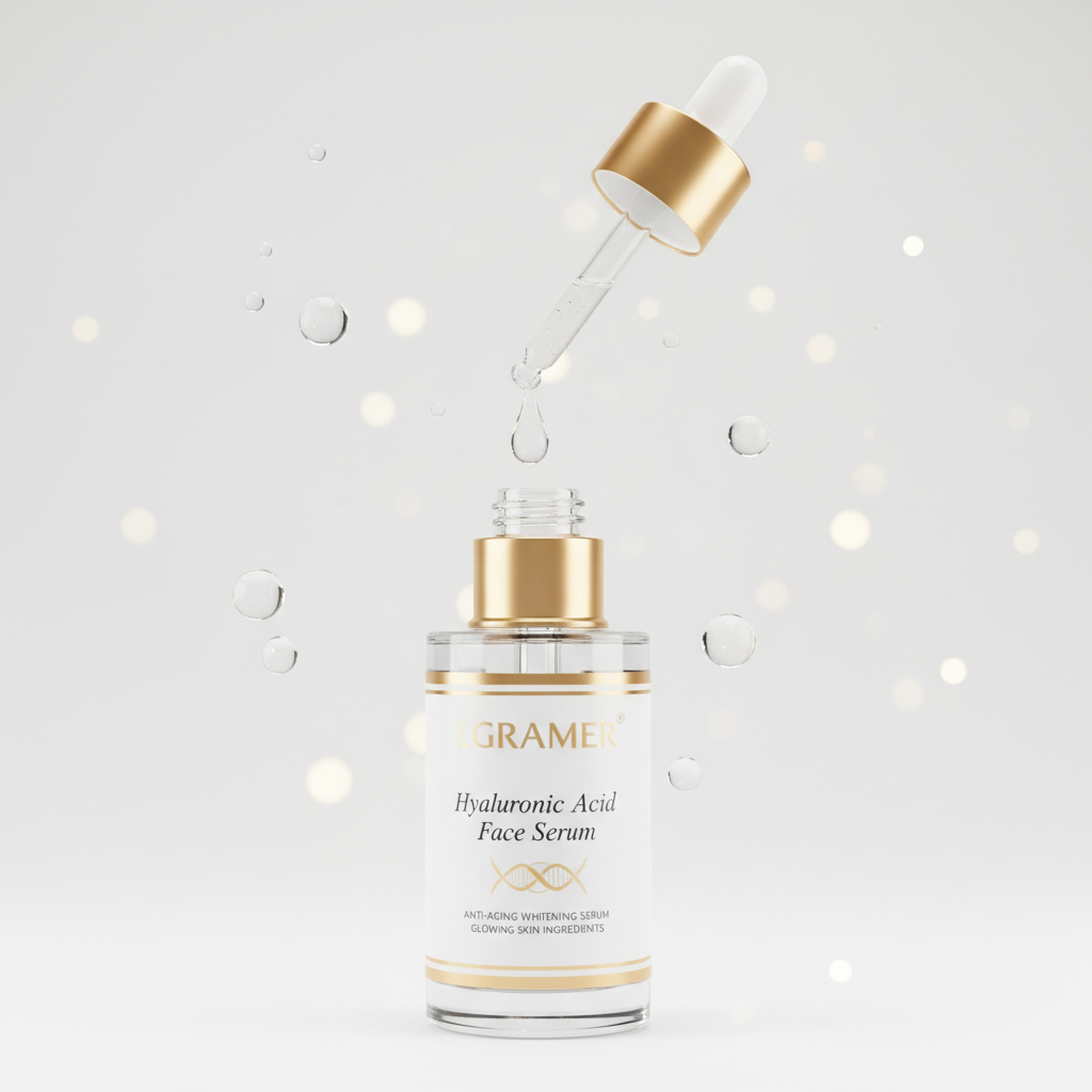 LGRAMER Hyaluronic Acid Face Serum - Golden Combination for Whitening and Anti-Aging, Reduces Wrinkles and Dark Spots