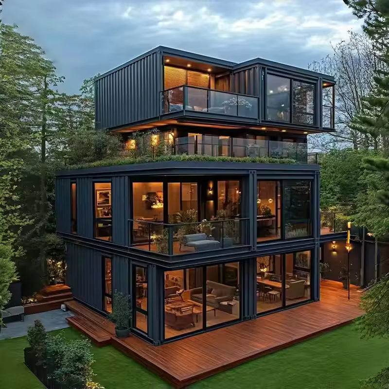Ready Made 20Ft 40Ft Container Expandable Prefabricated House 2 3 4 5 Bedroom Price Prefab Light Steel Villa Mobile Home